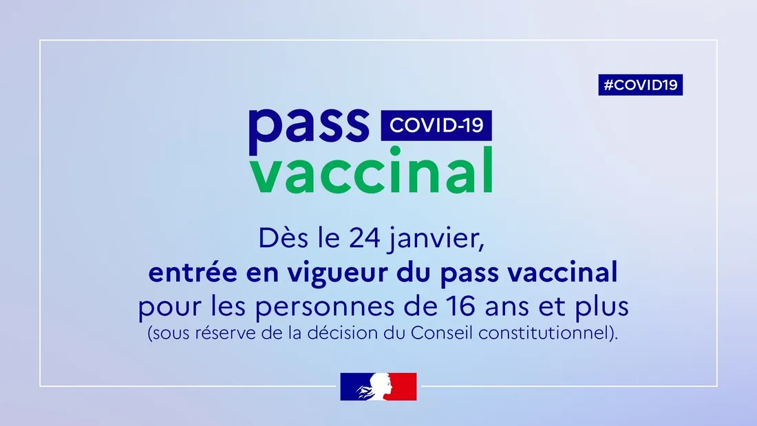 24 janvier, entrée en vigueur du pass vaccinal